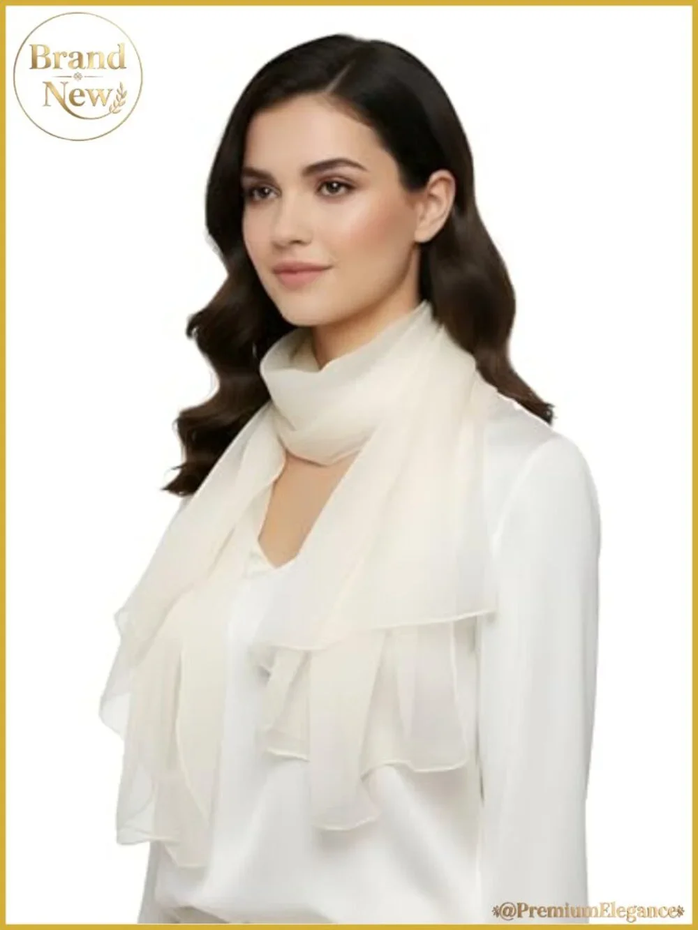 SERENITA Sheer Chiffon Silk Feel Oblong Scarf Wrap Evening Bridal 60x20